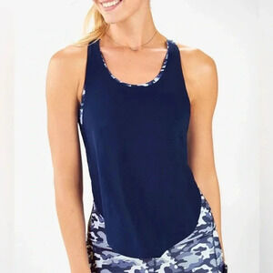 NWT Fabletics Giselle Powertouch Light Built-In Bra Swing Tank Blue Medium